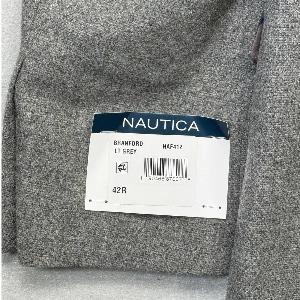 Nautica Men's Modern-Fit Solid Tweed Sport Coat - Lt Grey 42R $295